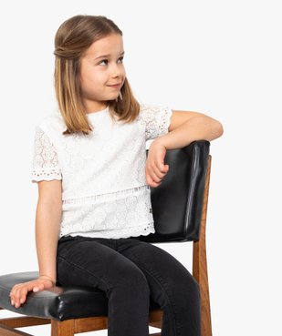 Tee-shirt fille en broderie - Lulu Castagnette vue1 - LULUCASTAGNETTE - GEMO
