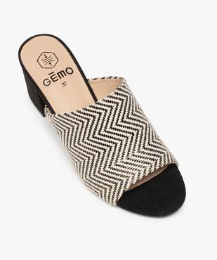 Mules femme à talon carré et large bandeau tissé vue5 - GEMO(URBAIN) - GEMO
