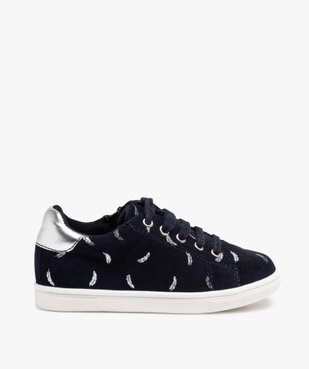Baskets fille dessus cuir avec motifs plumes vue1 - GEMO (ENFANT) - GEMO