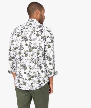 Chemise homme fleurie à manches longues repassage facile vue3 - GEMO (HOMME) - GEMO