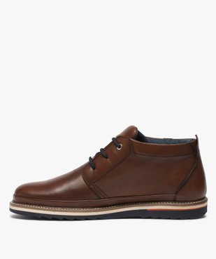 Boots homme lacés en cuir souple et semelle sport vue3 - Nikesneakers(URBAIN) - Nikesneakers