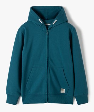 Sweat garçon à capuche avec fermeture zippée vue1 - GEMO (JUNIOR) - GEMO