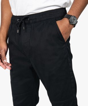 Pantalon homme en toile avec taille et bas élastiqué vue2 - GEMO (HOMME) - GEMO