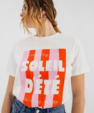 Tee-shirt manches courtes en jersey de coton imprimé femme vue2 - GEMO 4G FEMME - GEMO