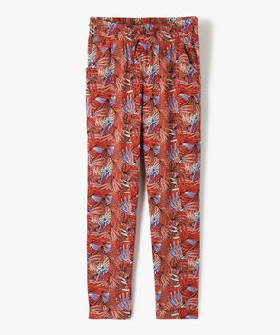 Pantalon fille en maille fluide imprimée et revers vue1 - GEMO (JUNIOR) - GEMO