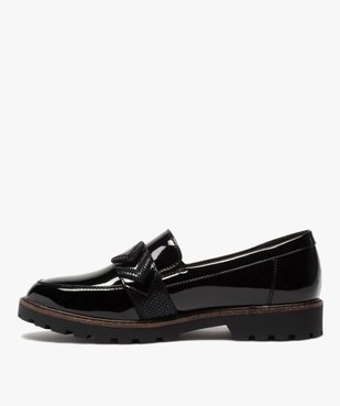 Mocassins femme unis et vernis à semelle crantée vue3 - GEMO (CASUAL) - GEMO