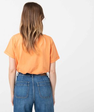 Tee-shirt femme à manches courtes avec motif hippie vue3 - GEMO(FEMME PAP) - GEMO