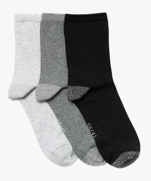 Chaussettes femme détails pailletés (lot de 3 paires) vue1 - GEMO(HOMWR FEM) - GEMO