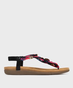 Sandales femme à entre-doigts et fines brides foulard vue7 - EMILIA ROSA - GEMO