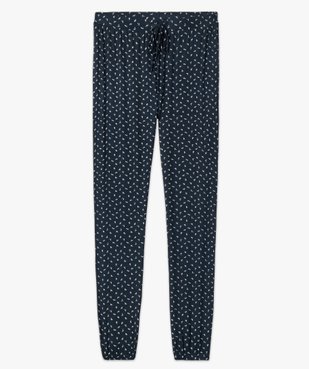 Pantalon de pyjama femme en maille fine avec bas resserré vue4 - GEMO(HOMWR FEM) - GEMO