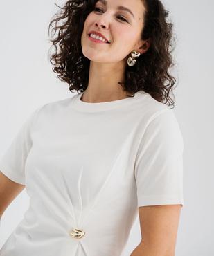 Tee-shirt manches courtes avec bijou sur l’avant femme vue2 - GEMO 4G FEMME - GEMO