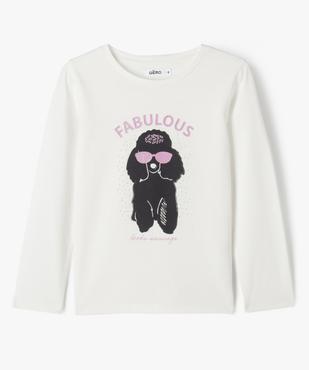 Tee-shirt à manches longues avec inscription fille vue1 - PREMIER PRIX BY GEMO - GEMO