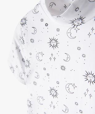 Robe fille à manches courtes avec motifs pailletés vue2 - GEMO (JUNIOR) - GEMO