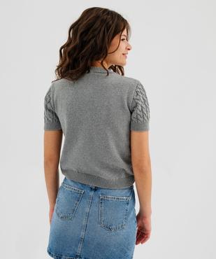 Gilet manches courtes torsadé à boutons fantaisie femme vue3 - GEMO(FEMME PAP) - GEMO