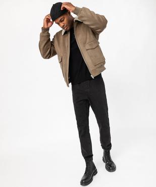 Blouson en velours avec doublure fourrure imitation homme vue5 - GEMO (HOMME) - GEMO