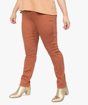 Pantalon femme coupe slim en maille extensible vue1 - GEMO (G TAILLE) - GEMO