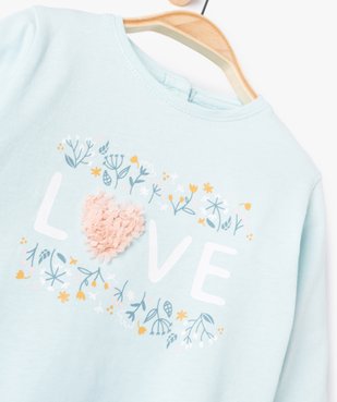 Tee-shirt bébé fille avec motif fleuri en relief vue2 - GEMO C4G BEBE - GEMO