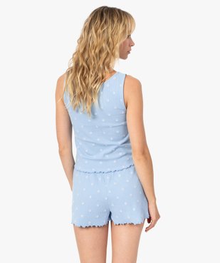 Haut de pyjama femme forme débardeur fleuri - LuluCastagnette vue3 - LULUCASTAGNETTE - GEMO