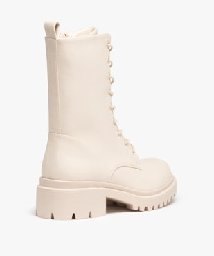 Bottines femme unies à talon large semelle crantée vue4 - GEMO (CASUAL) - GEMO