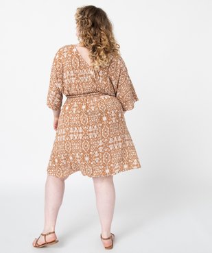 Robe femme grande taille imprimée à manches courtes  vue3 - GEMO (G TAILLE) - GEMO