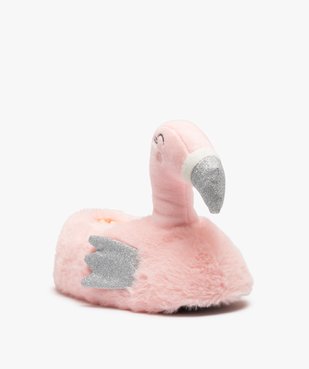 Chaussons fille 3D flamant rose avec ailes pailletées vue2 - GEMO (ENFANT) - GEMO