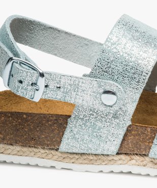 Sandales fille en cuir brillant fermeture à boucle vue6 - GEMO (ENFANT) - GEMO