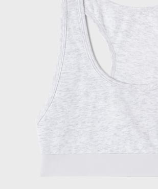 Brassière dos nageur en coton stretch doux et doublé fille vue2 - GEMO 4G FILLE - GEMO