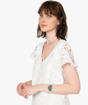 Robe femme en dentelle à manches courtes vue2 - GEMO(FEMME PAP) - GEMO