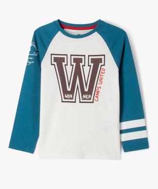 T-shirt manches longues style baseball garçon vue2 - CAMPS UNITED - GEMO