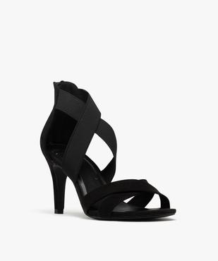 Sandales à talon aiguille en suédine à brides élastiques femme vue2 - VALENTINA BALDA - GEMO