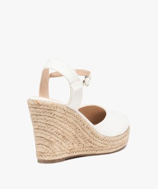Sandales femme compensées dessus dentelle anglaise vue4 - GEMO(URBAIN) - GEMO