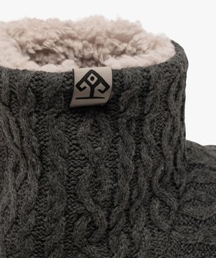 Chaussons bottillons en maille torsadée doublés peluche homme vue6 - GEMO(HOMWR FEM) - GEMO