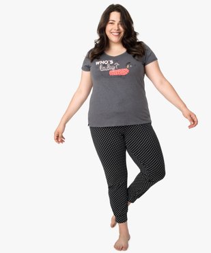 Pyjama femme grande taille avec message humoristique vue5 - GEMO(HOMWR FEM) - GEMO