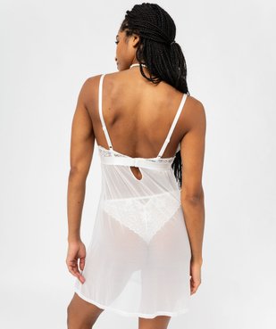 Nuisette en dentelle et tulle femme vue3 - GEMO(HOMWR FEM) - GEMO