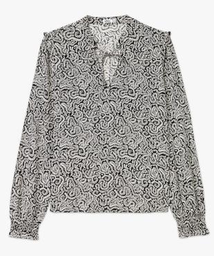 Blouse imprimée à manches longues avec détails froncés femme vue4 - GEMO(FEMME PAP) - GEMO
