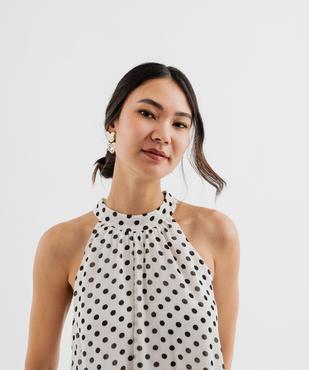 Robe longue sans manches asymétrique à pois femme vue2 - GEMO(FEMME PAP) - GEMO