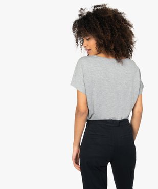 Tee-shirt femme pailleté avec épaules fantaisie vue3 - GEMO(FEMME PAP) - GEMO