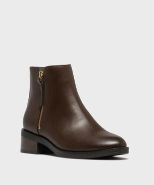 Boots zippées à petit talon en matière lisse femme vue2 - VALENTINA BALDANO GEMO FORGOOD - GEMO