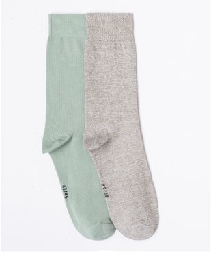 Chaussettes hautes en coton stretch homme (lot de 2) vue1 - GEMO(HOMWR HOM) - GEMO