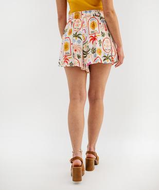 Short ample et fluide en viscose plissée femme vue3 - GEMO 4G FEMME - GEMO