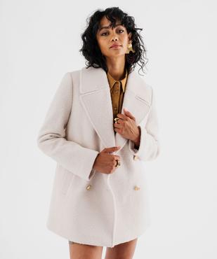 Manteau chic en maille bouclette femme - LuluCastagnette vue2 - LULUCASTAGNETTE - GEMO