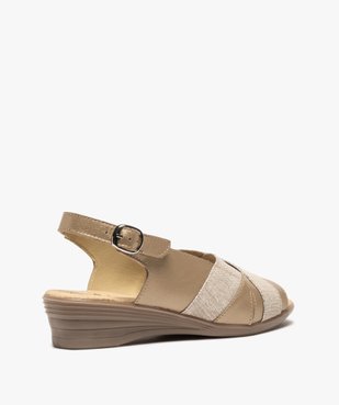 Sandales femme confort en cuir avec détails brillants vue4 - GEMO (CONFORT) - GEMO