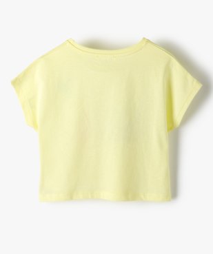Tee-shirt court fille avec motif scintillant sur l’avant vue4 - GEMO (ENFANT) - GEMO