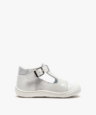 Sandales premiers pas bébé fille en cuir dessus pailleté vue1 - GEMO(BEBE DEBT) - GEMO