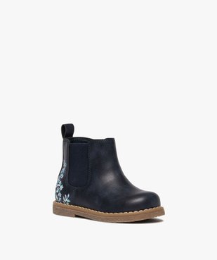 Boots bébé fille style Chelsea à zip avec détails brodés vue3 - LOVELY WINGS - GEMO