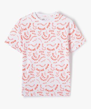 Tee-shirt à message manches courtes garçon vue1 - GEMO (JUNIOR) - GEMO