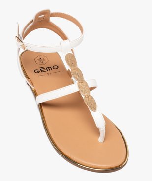 Sandales femme à entre-doigts et bride avec bijoux fantaisie vue5 - GEMO (CASUAL) - GEMO
