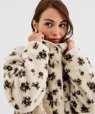 Sweat pressionné en sherpa imprimé à col montant femme vue3 - GEMO(FEMME PAP) - GEMO