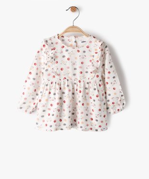 Blouse bébé fille imprimée avec volants sur le haut du buste vue1 - GEMO(BEBE DEBT) - GEMO