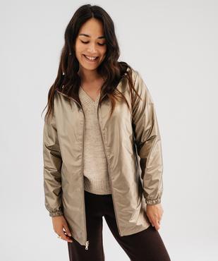 Imperméable réversible et déperlant à capuche femme vue1 - GEMO 4G FEMME - GEMO